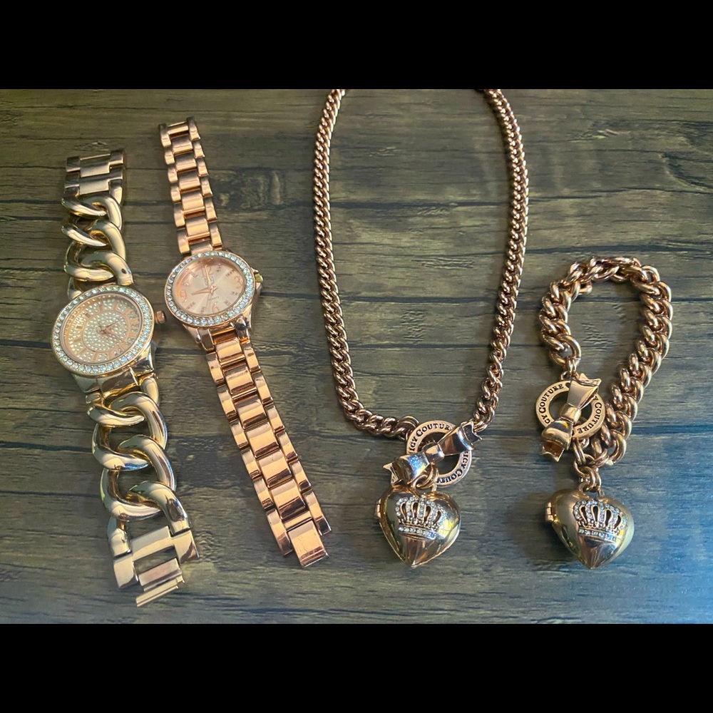 Rose Gold Juicy Couture Locket Set with watches